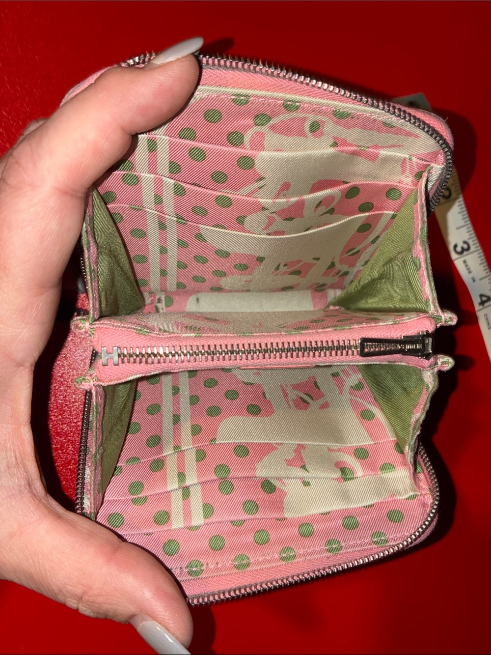 Pink Hermes compact wallet - Picture 3 of 6